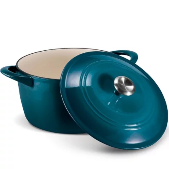 Tramontina Enameled Cast Iron Large-Qt. Covered Round Dutch Oven - Teal